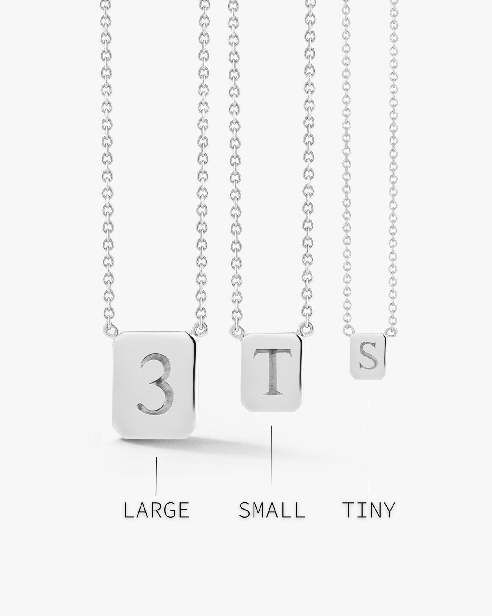 Small Custom Tag Necklace in Silver - Billy