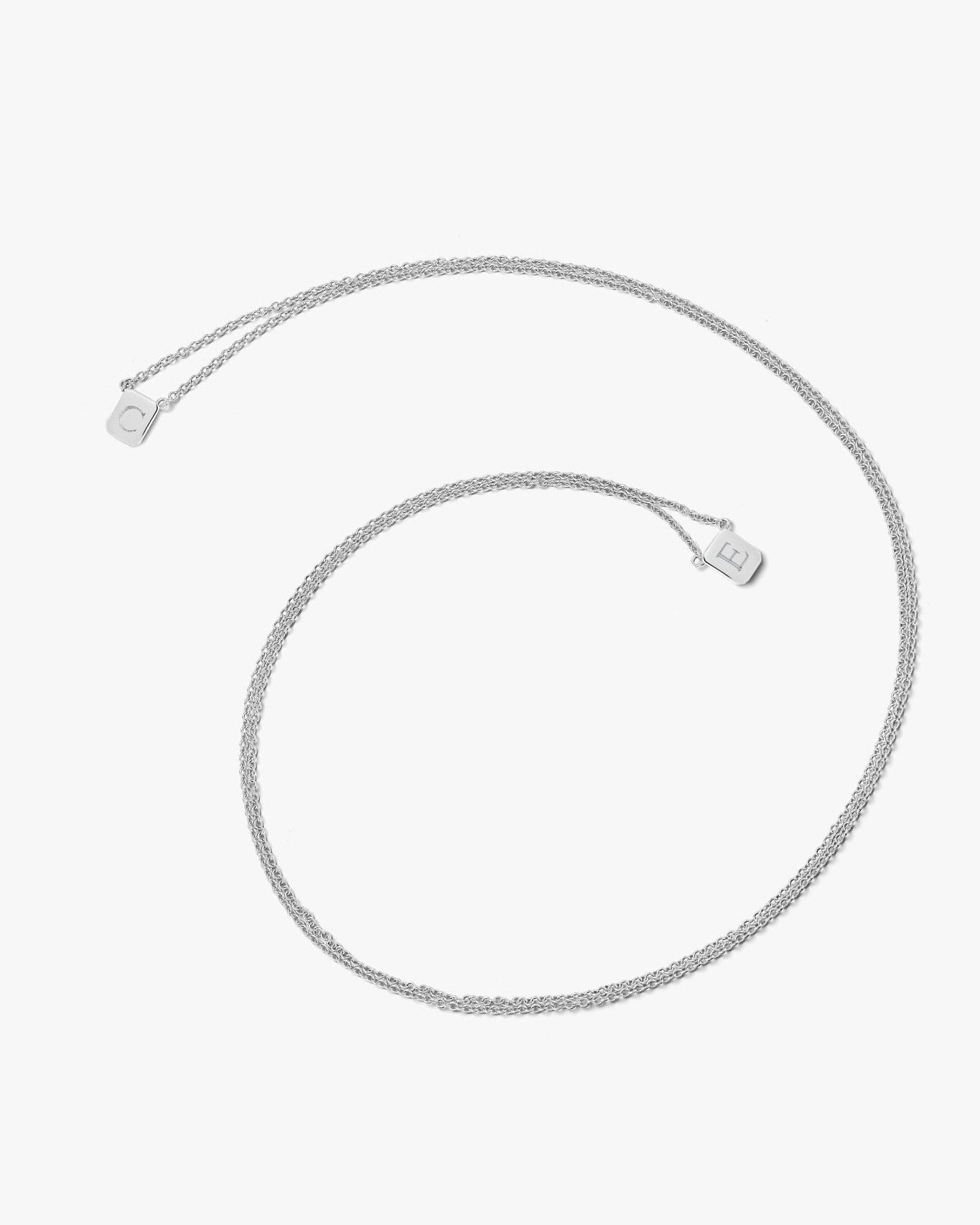 Small Custom Tag Necklace in Silver - Billy
