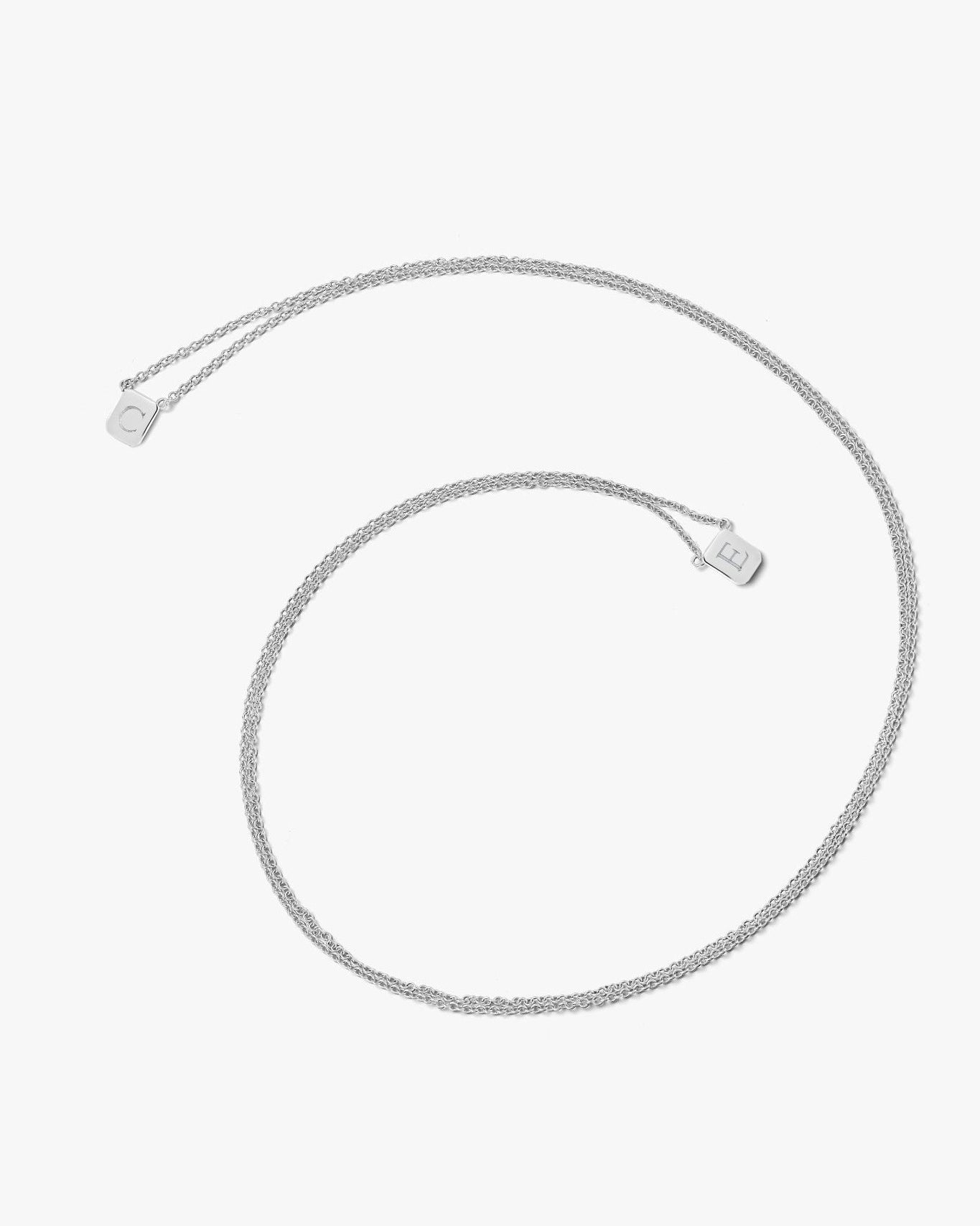 Small Custom Tag Necklace in Silver - Billy