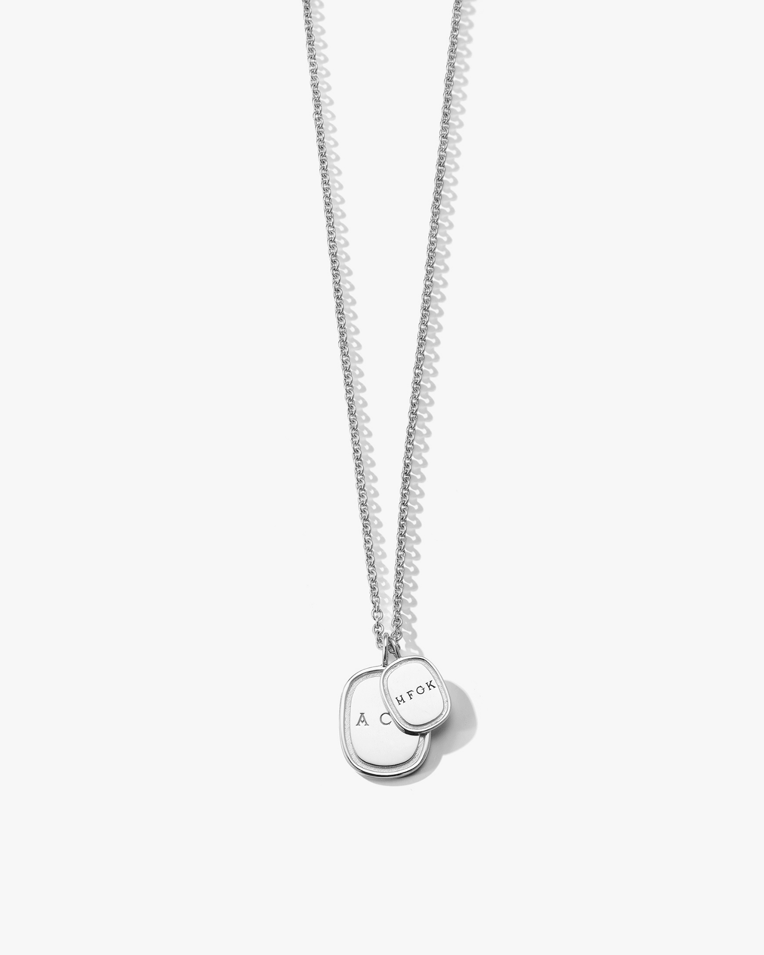 Small Oblong Pendant in Silver - Billy