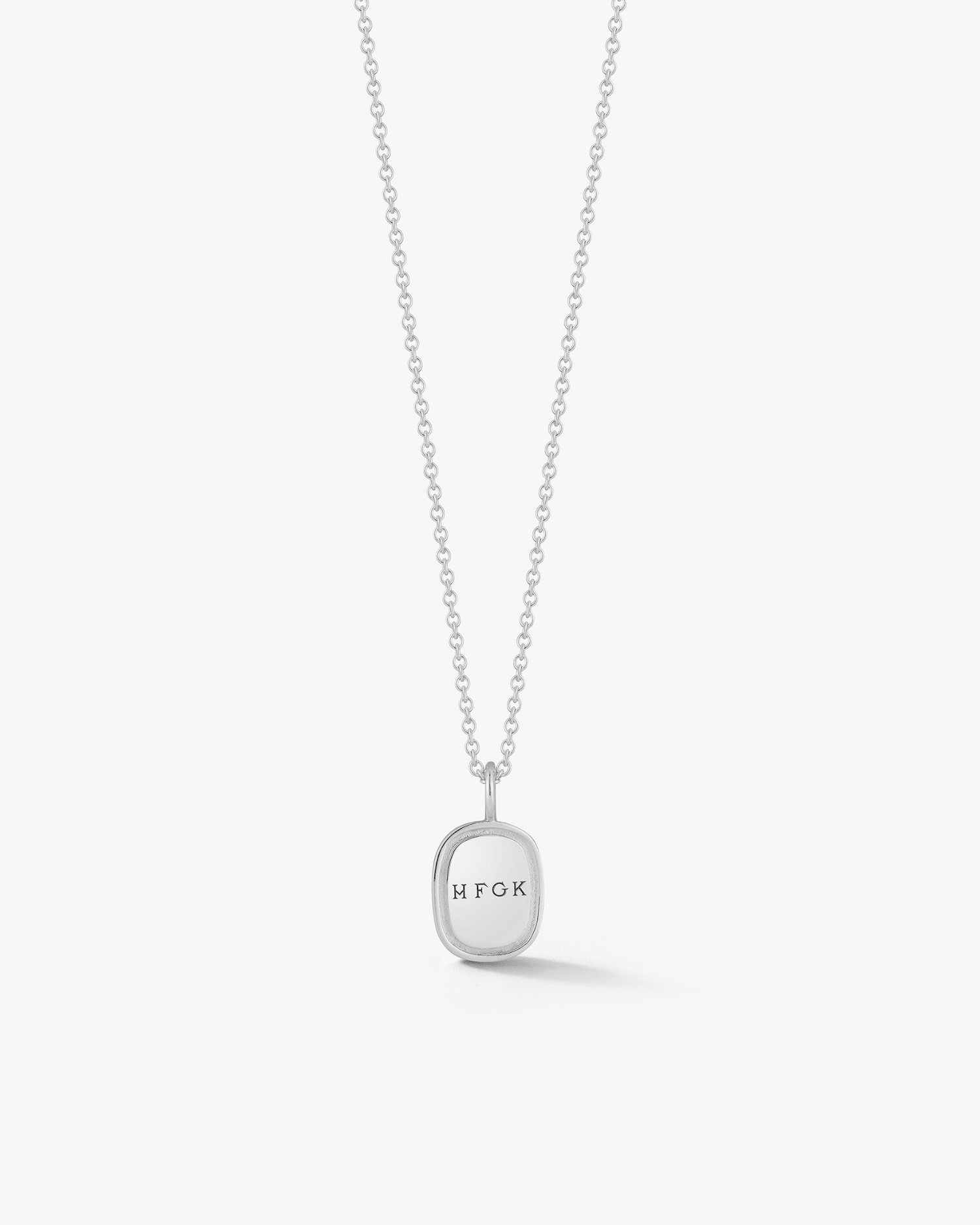 Small Oblong Pendant in Silver - Billy