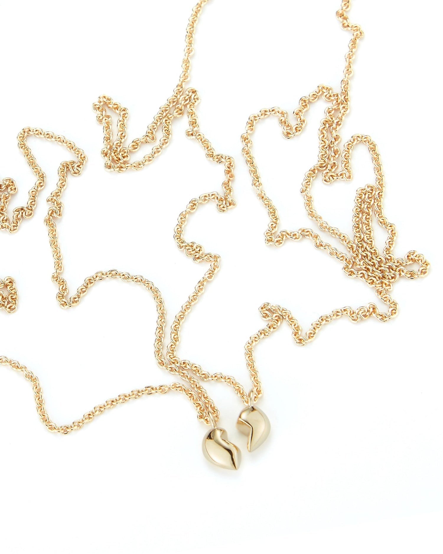 Split Heart Necklace Set in Gold - Billy