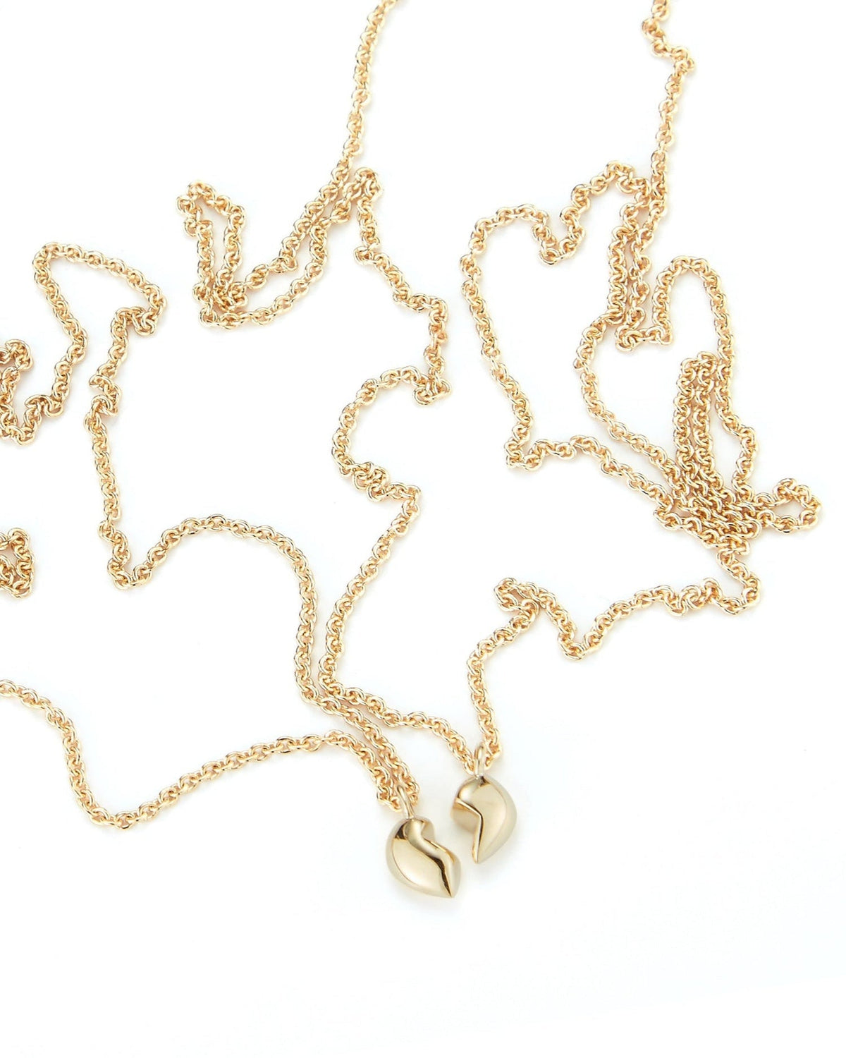 Split Heart Necklace Set in Gold - Billy