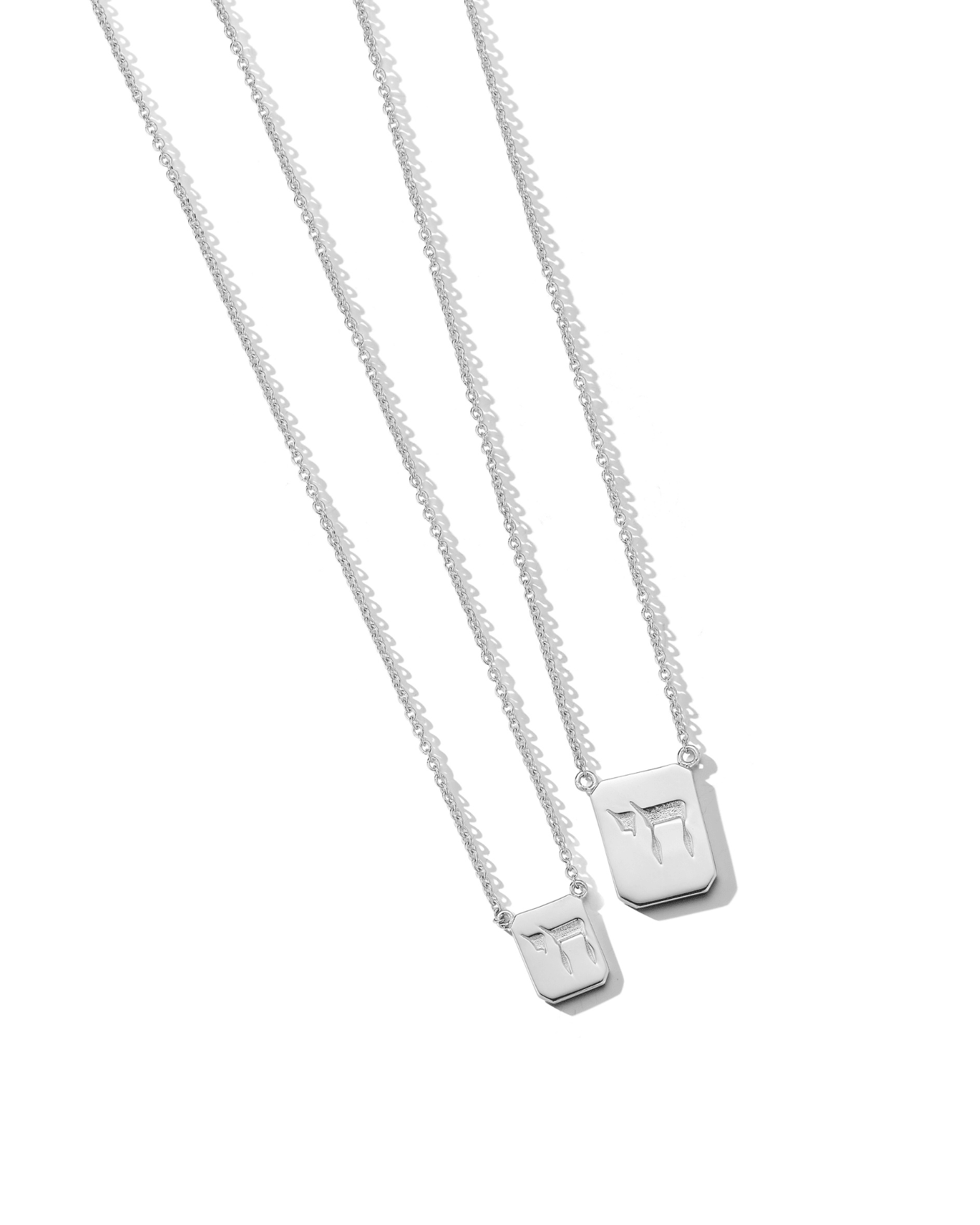 Star of David & Chai Tag Necklace in Silver - Billy