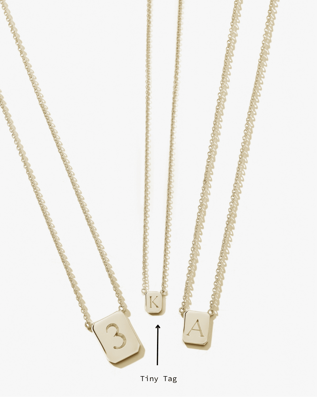 Tiny Custom Tag Necklace in Gold - Billy