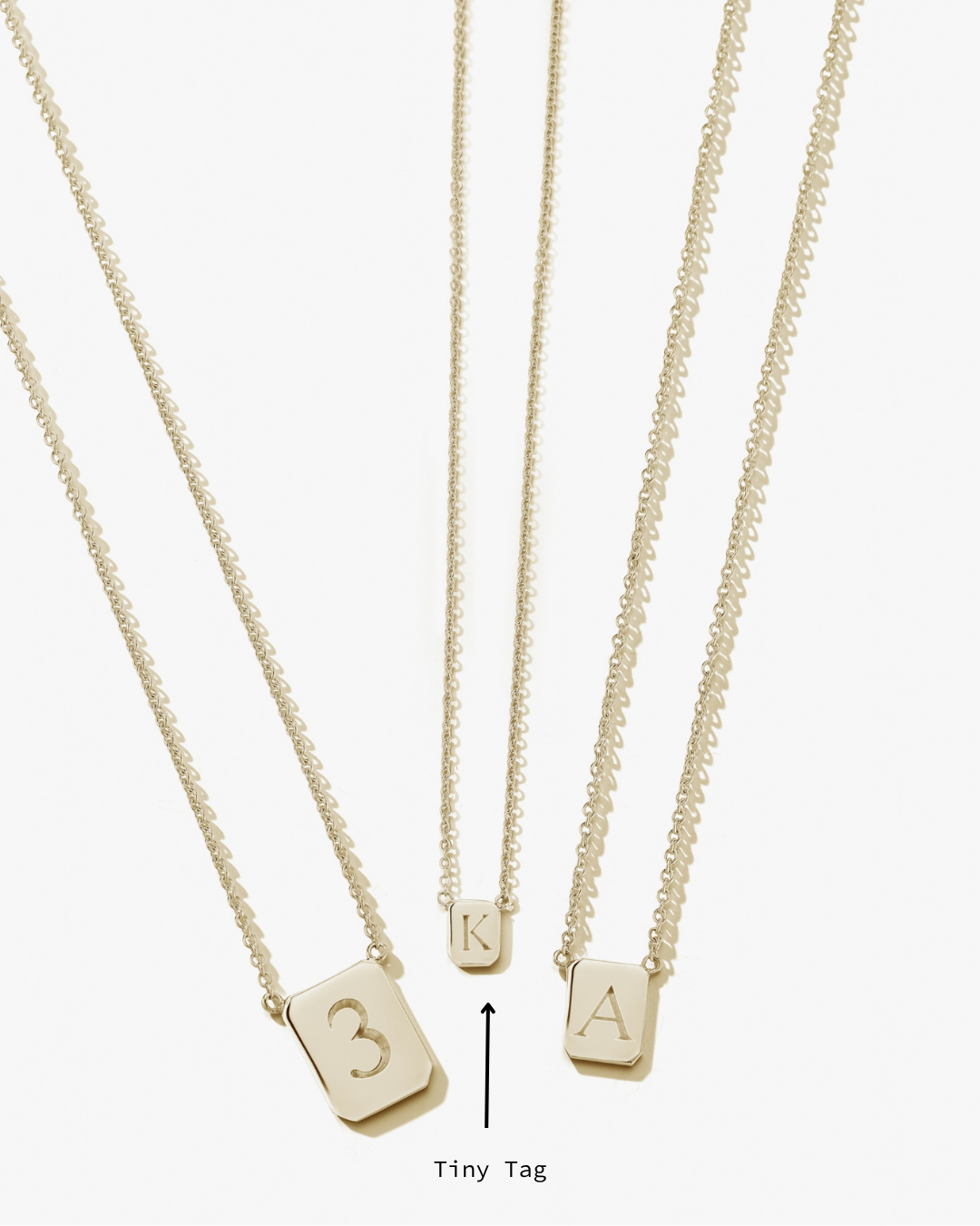 Tiny Custom Tag Necklace in Gold