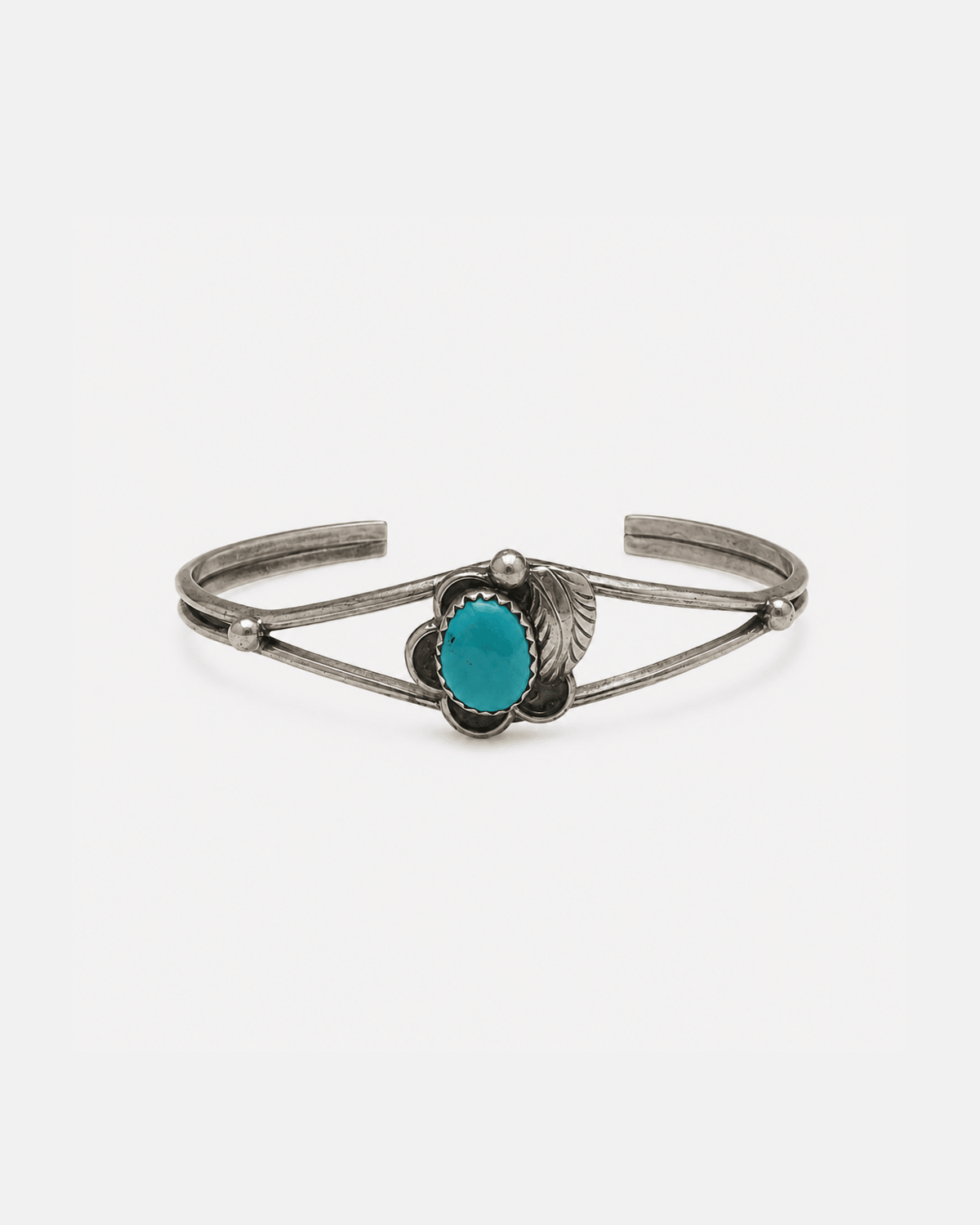 Vintage Turquoise Flower Cuff - Billy