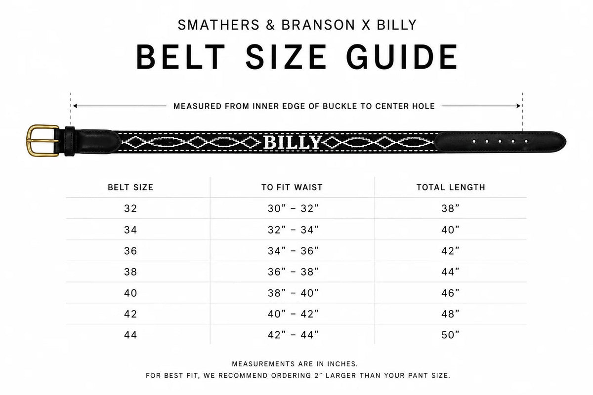 Western Needlepoint Belt - Billy