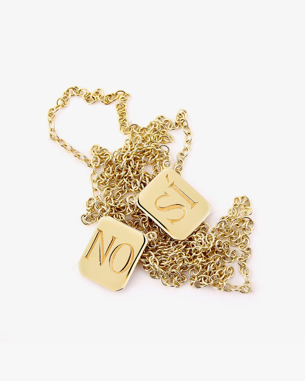 SI / NO Edition Gold Tag Necklace - Billy