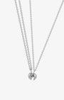 Silver Split Heart Necklace Set - Billy
