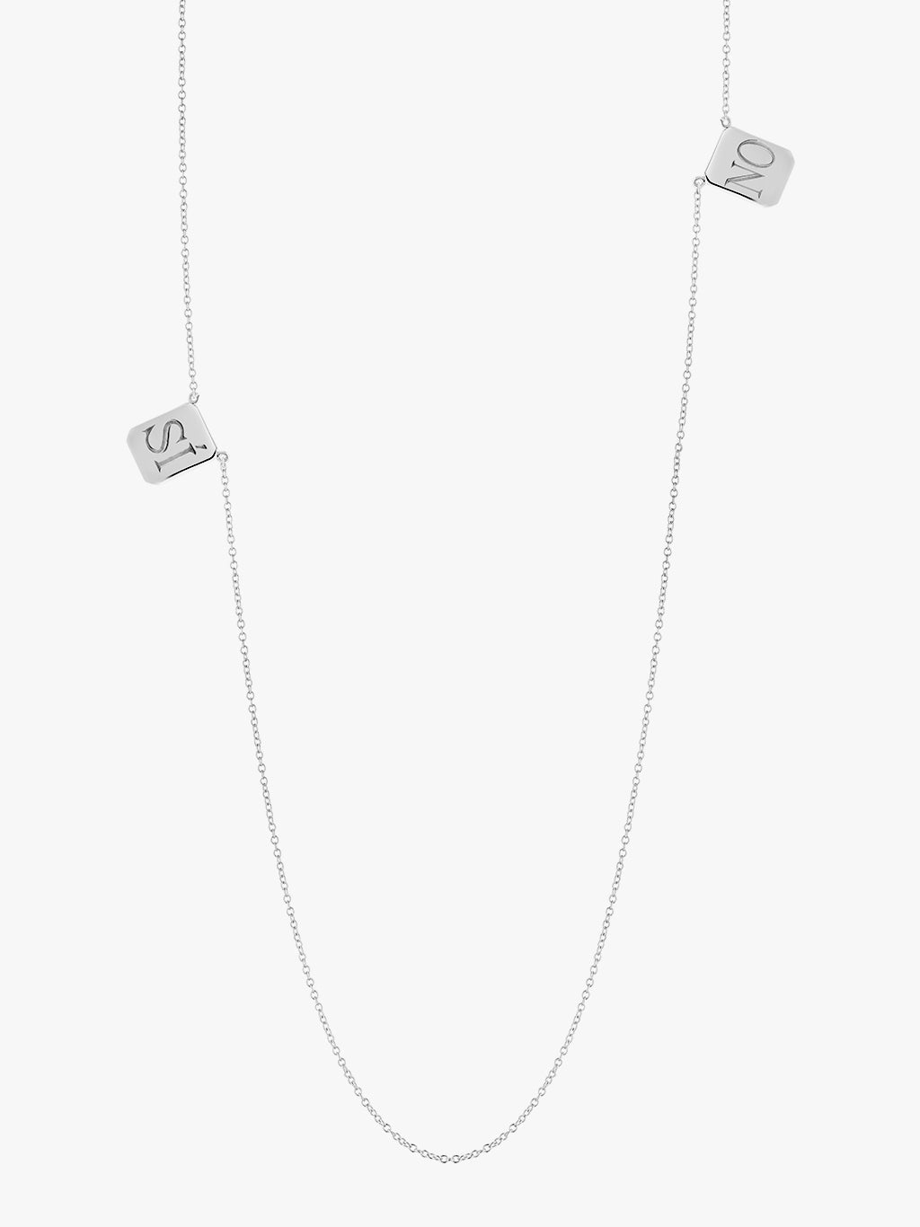 SI/NO Tag Necklace in Silver - Billy