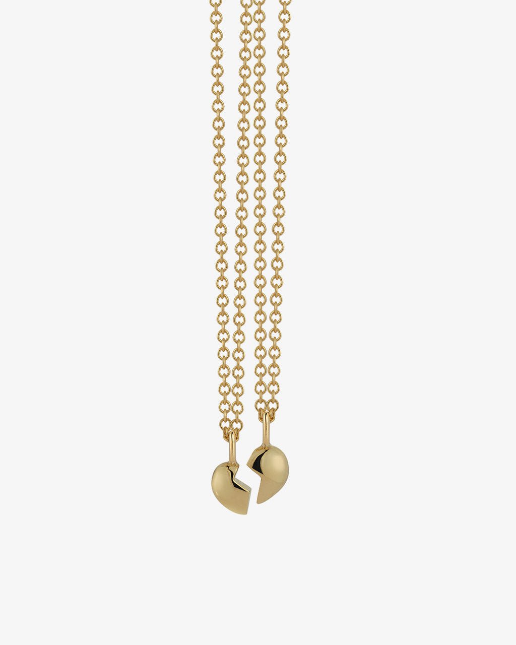Split Heart Necklace Set in Gold - Billy